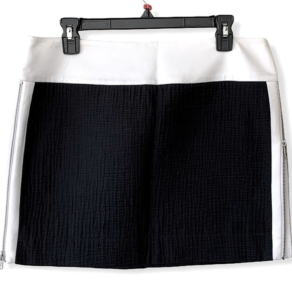 𝅺HELMUT Lange Rafter Side Zip Miniskirt in Black and White Size 10 - Picture 3 of 13